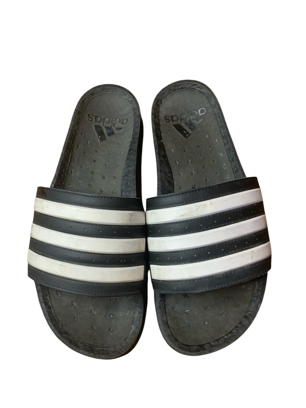 Adidas Men’s Adilette Comfort Slides – Black & White, Size 11